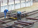 2009-09-29, Museumsbahn Weichenbau12.JPG